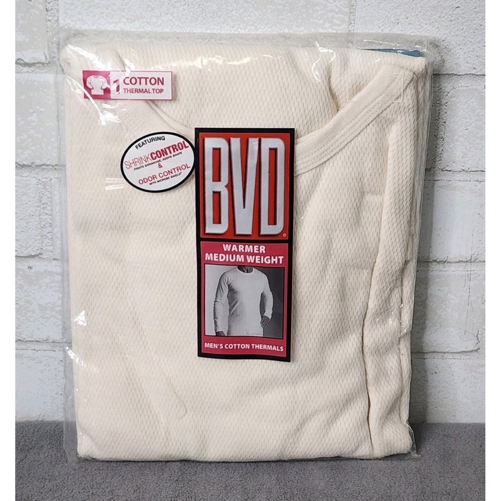 BVD Men's LT 42-44 Cotton Thermal Shirt Warmer Medium Weight NIP